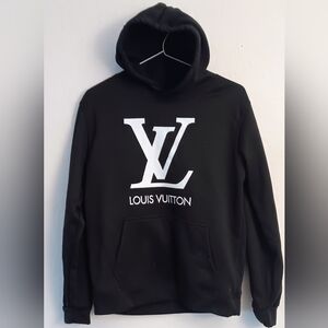 Unisex Winter  Hoodie Sweater Black with LV emblem Size XL (Asian size)